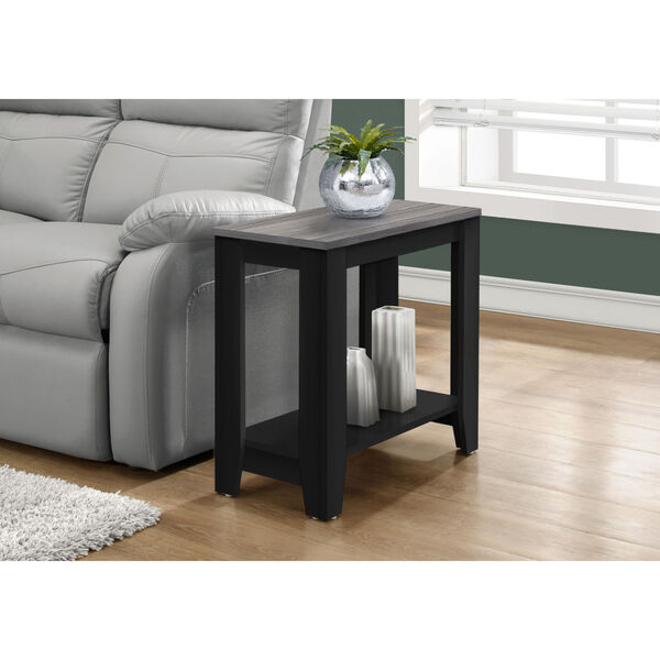 Charles Black and Gray 12-Inch Side Table, image 1